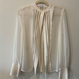 Reiss Sheer Button Down Top